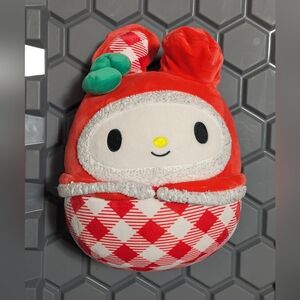 Red and White My Melody Hello Kitty Squishmallow